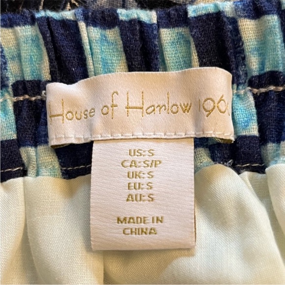 X REVOLVE House of Harlow 1960 Linen Maxi Skirt Blue Floral Size Small NWT - Picture 8 of 15